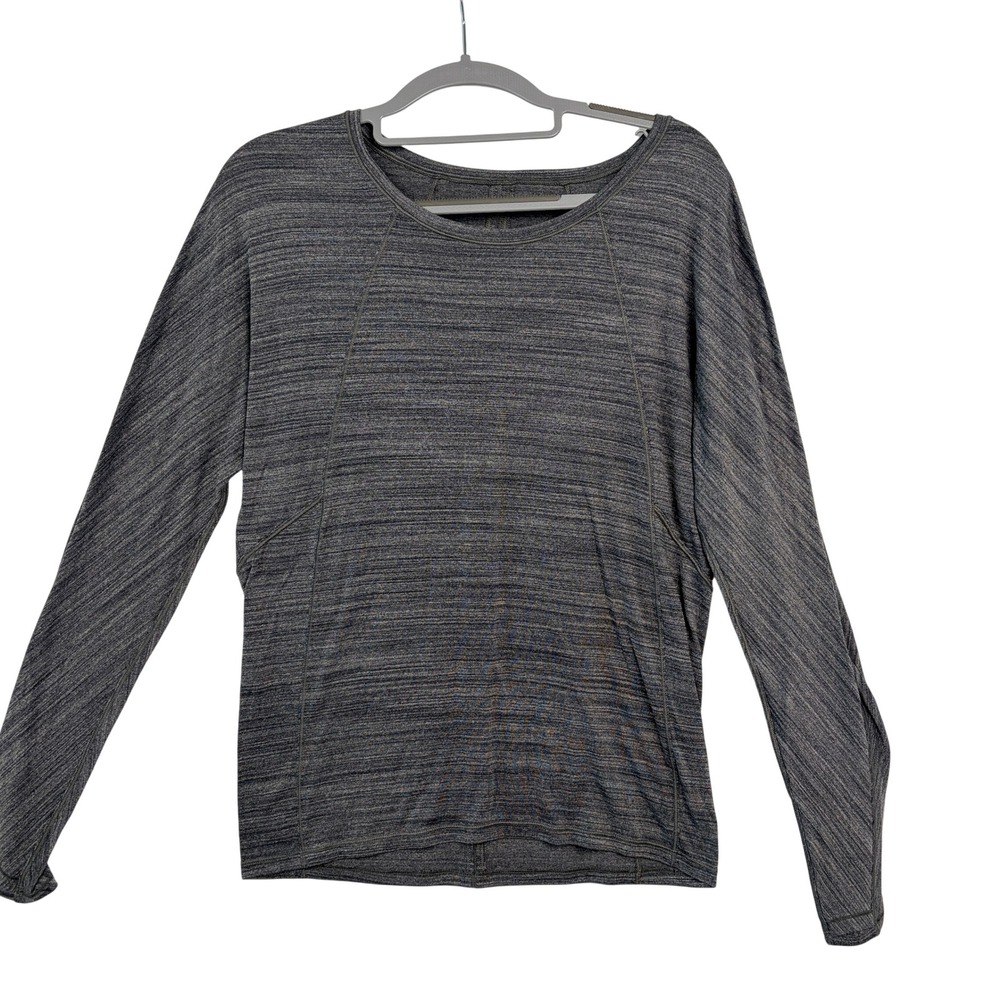 Lululemon Long Sleeve Top Size 10 Gray Heather Space Dye Pullover